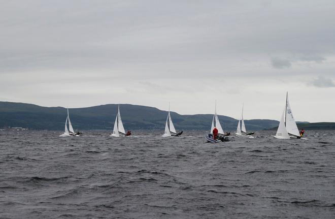 The fleet heads to windward - Flying Dutchmen Worlds day one. © Alan Henderson